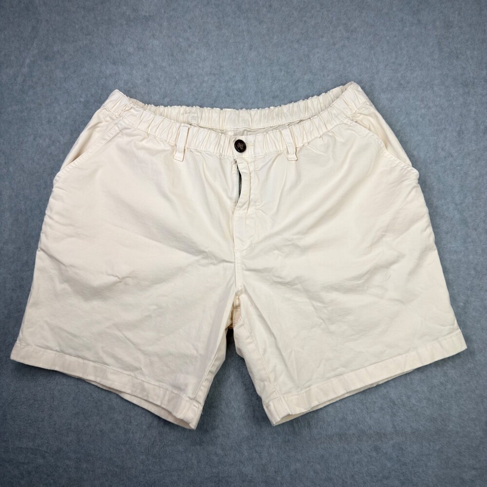 Chubbies The Originals Shorts Mens XL Cream Stretch Casual 5.5 Off-white